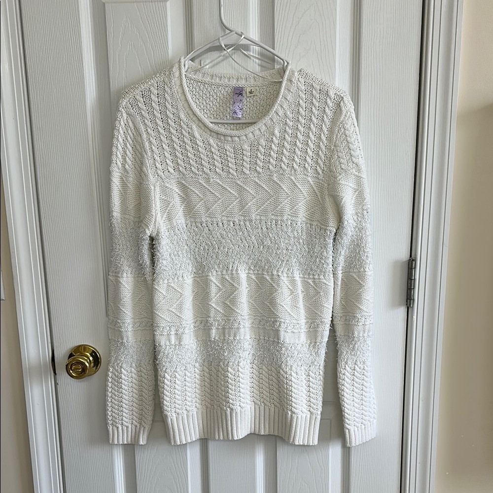 Women's White Textured Sweater from Francesca’s